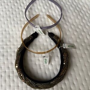 Aerie Black, Gold, and Purple Headband Trio